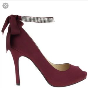 Nina Karen Heels Wine Luster Satin